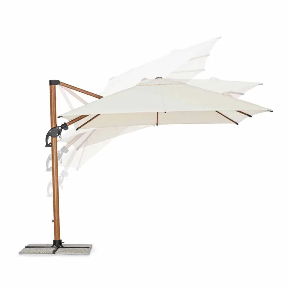 3x3 aluminium parasol met beige polyester stof - Leano Viadurini