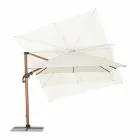 3x3 aluminium parasol met beige polyester stof - Leano Viadurini