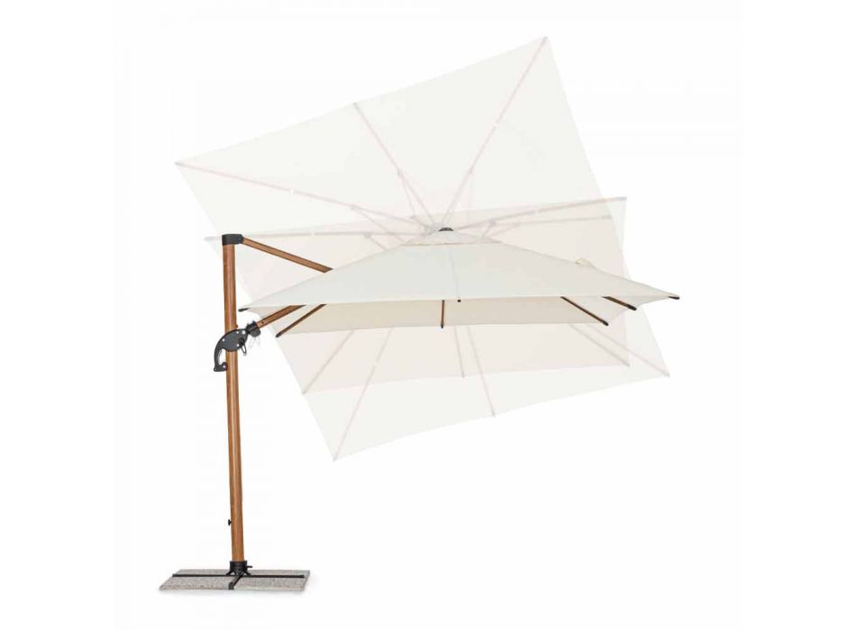 3x3 aluminium parasol met beige polyester stof - Leano Viadurini