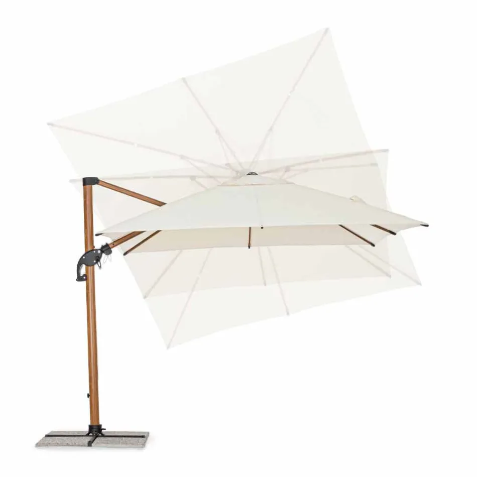 3x3 aluminium parasol met beige polyester stof - Leano Viadurini