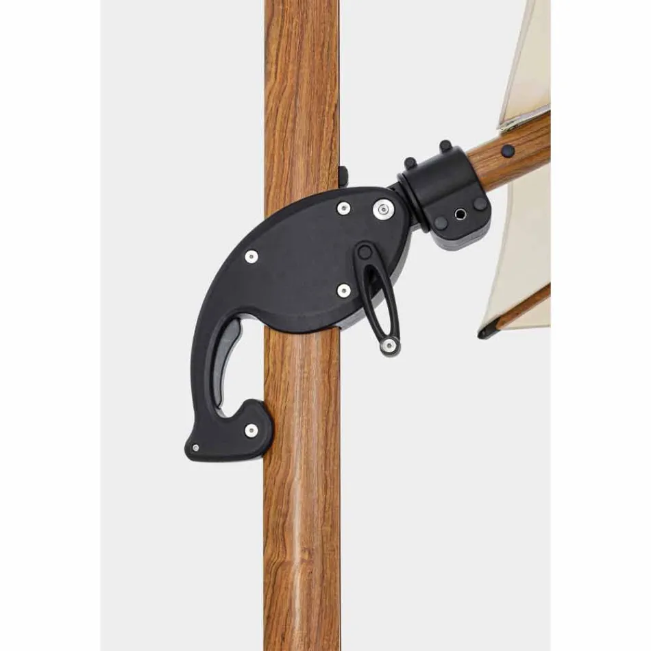 3x3 aluminium parasol met beige polyester stof - Leano Viadurini