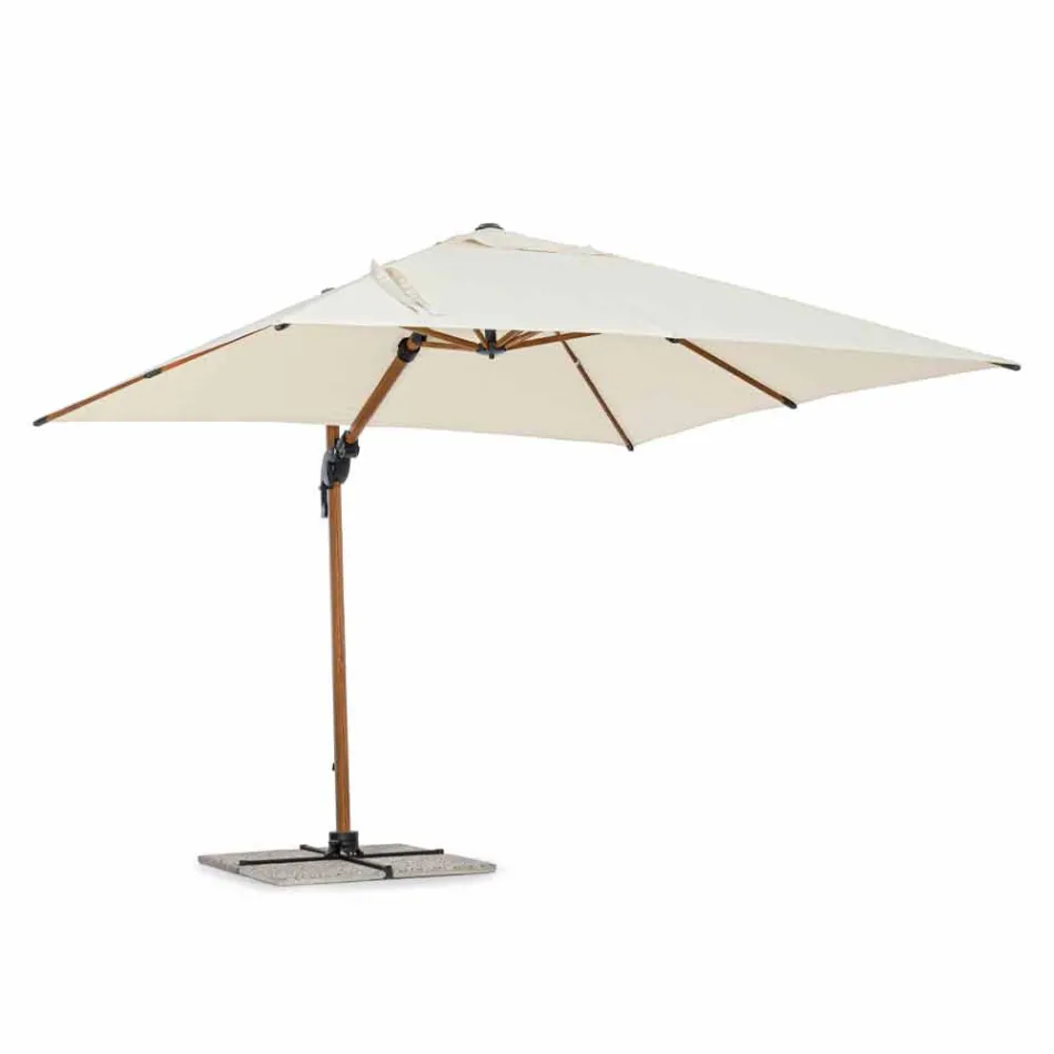 3x3 aluminium parasol met beige polyester stof - Leano Viadurini