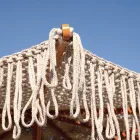 Ronde Ø 2,5 meter netparaplu met franje - Zon Viadurini