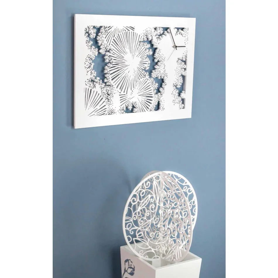 Design wandklok in wit hout of rechthoekige duif - Artificio Viadurini