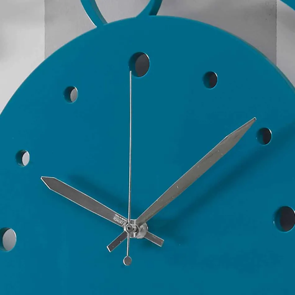 Grote moderne gekleurde ronde houten wandklok - Infondoalmar Viadurini