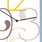 Wandklok gekleurd en wit hout rechthoekig modern ontwerp - wiskunde Viadurini