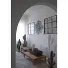 Modern design wandklok in zwart of wit ijzer gemaakt in Italië - Baldo Viadurini