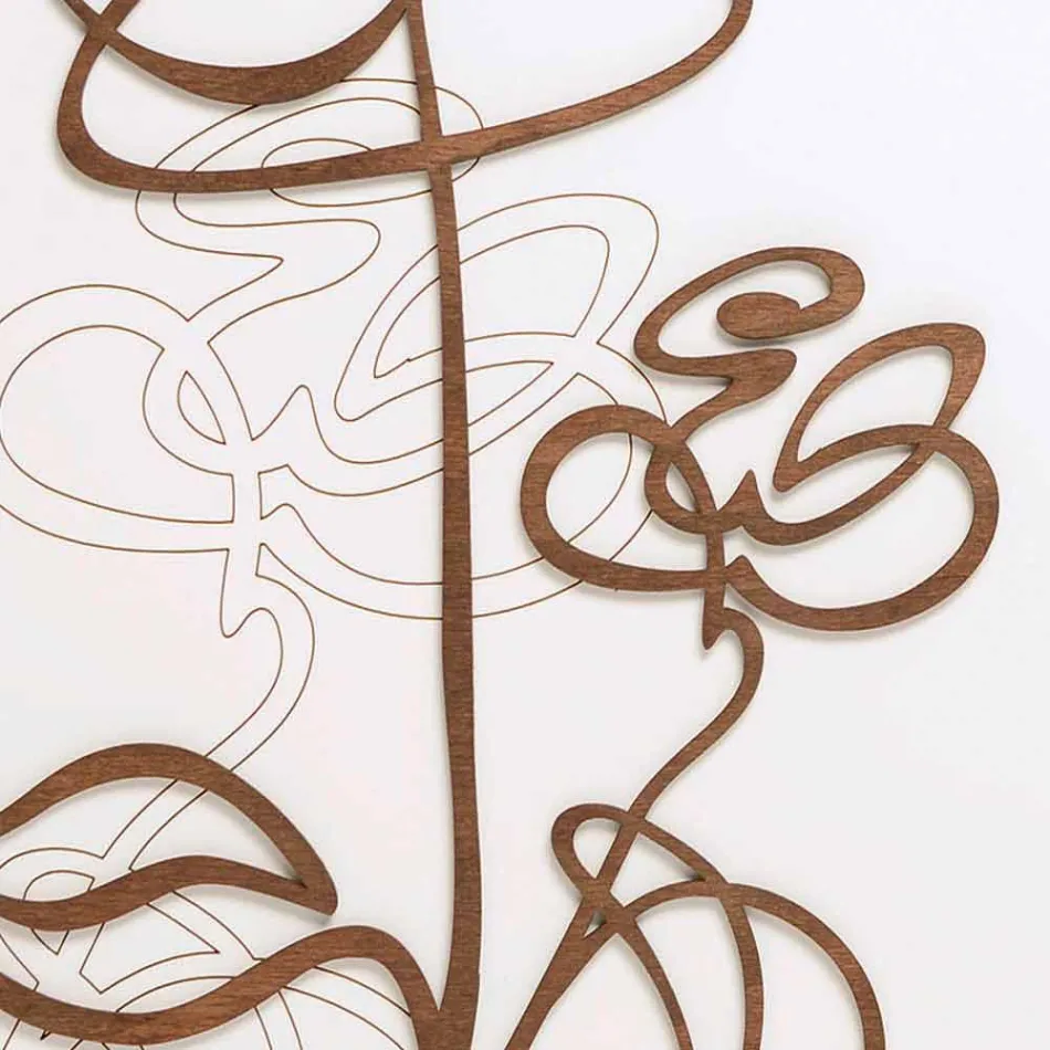 Witte vierkante houten wandklok met moderne roze decoratie - sneeuwklokje Viadurini