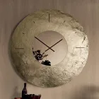 Cinzia - Wandklok van gehamerd, verzilverd glas, gemaakt in Italië Viadurini