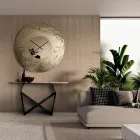 Cinzia - Wandklok van gehamerd, verzilverd glas, gemaakt in Italië Viadurini