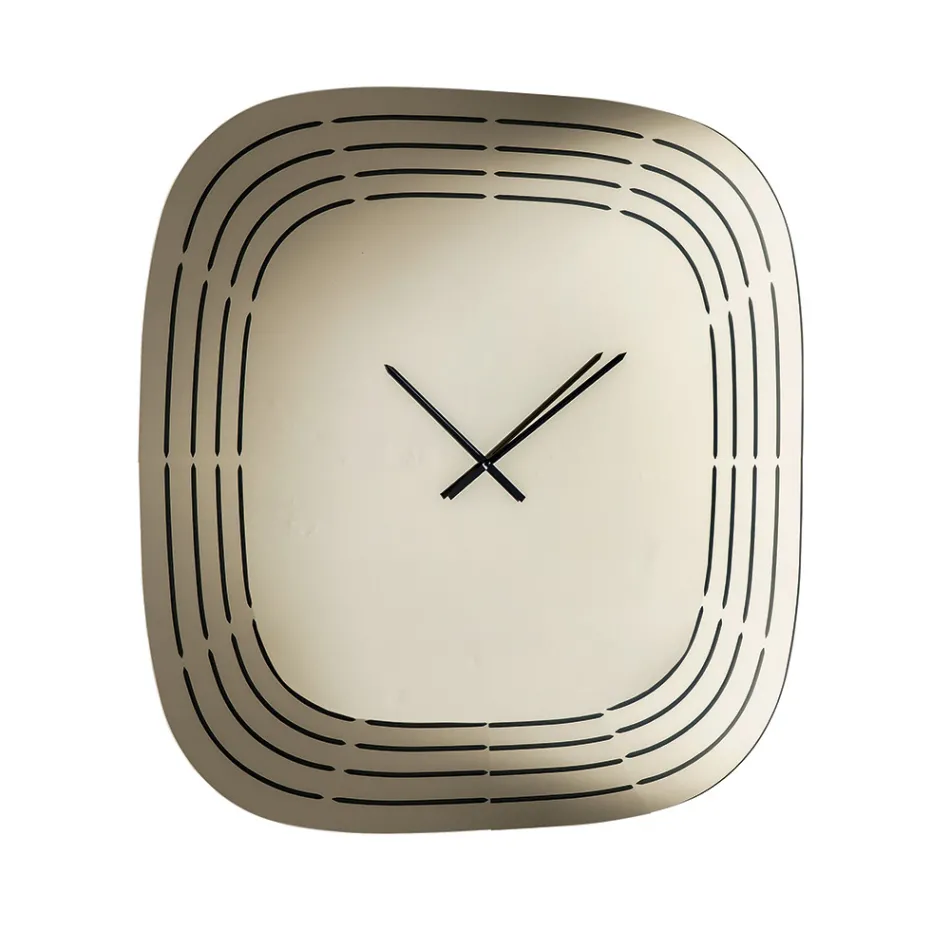 Cesira wandklok van spiegelglas met lasergegraveerde details, gemaakt in Italië. Viadurini