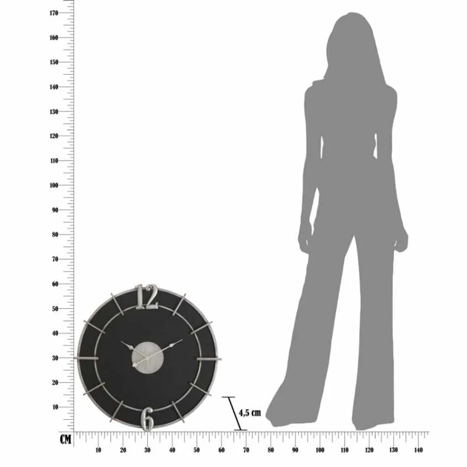 Moderne design ronde wandklok in ijzer en MDF - Hope Viadurini