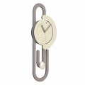 Slinger Wandklok Modern Design in Beige en Bruin Hout - Paperclip