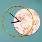 Klok met houten en bedrukt paneel, gemaakt in Italië - Malawi Viadurini