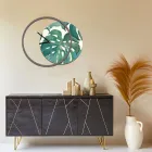 Klok met houten en bedrukt paneel, gemaakt in Italië - Malawi Viadurini