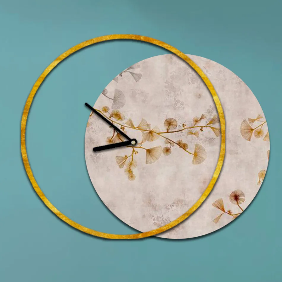 Klok met houten en bedrukt paneel, gemaakt in Italië - Malawi Viadurini