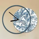 Klok met houten en bedrukt paneel, gemaakt in Italië - Malawi Viadurini