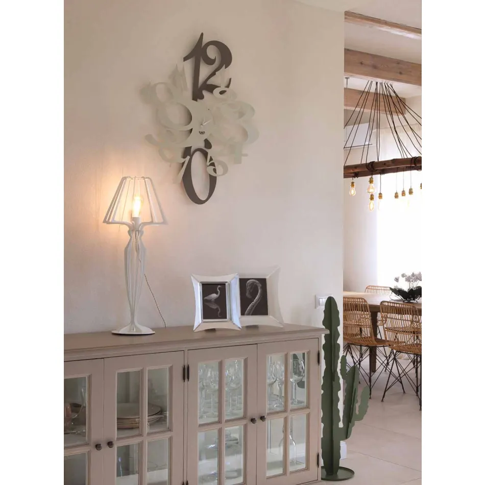 Design wandklok in gekleurd ijzer Made in Italy - Fiordaliso Viadurini