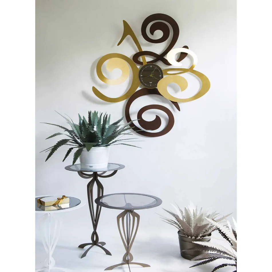 Design wandklok in gekleurd ijzer Made in Italy - Fiordaliso Viadurini