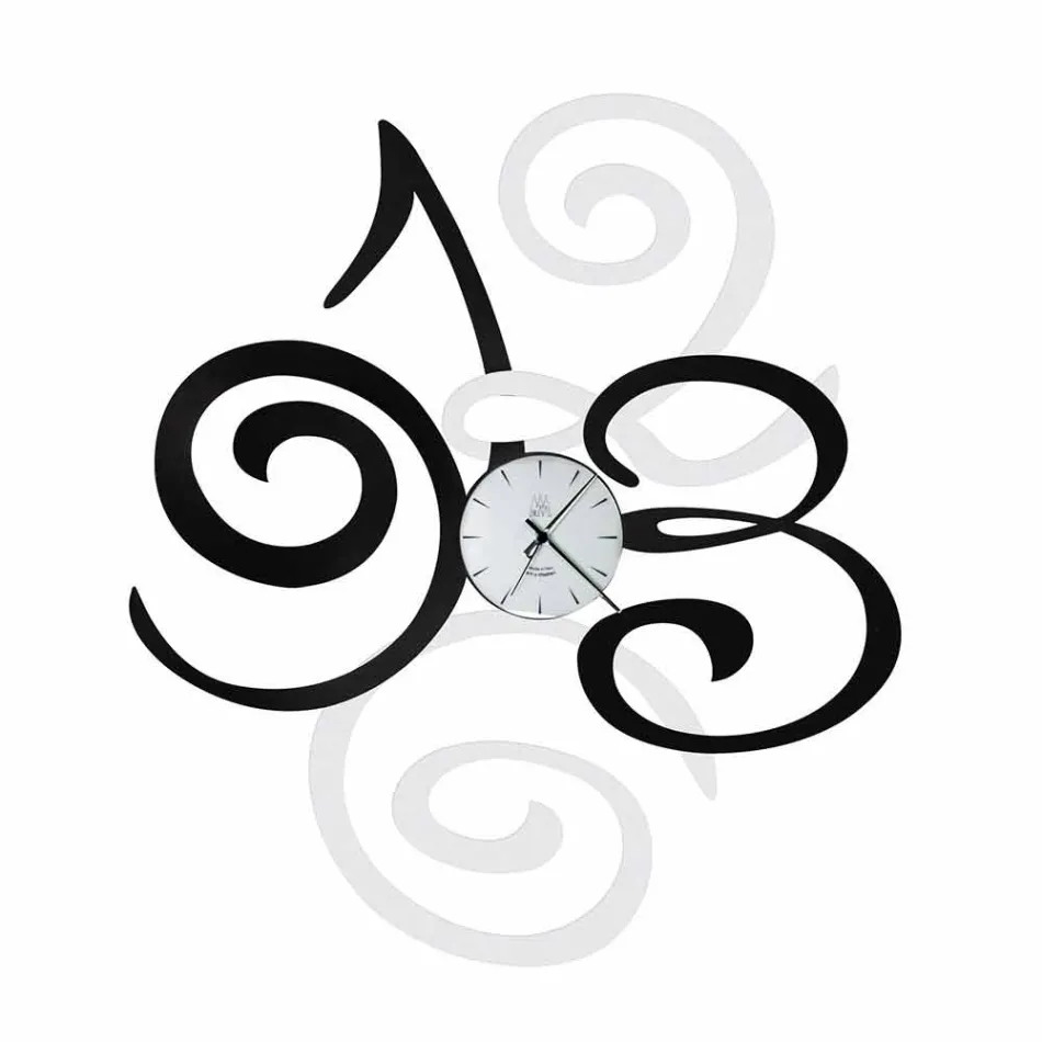 Design wandklok in gekleurd ijzer Made in Italy - Fiordaliso Viadurini