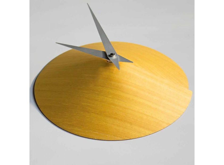 Design wandklok Ø 19,5 cmin natuurlijk hout gemaakt in Italië - krater Viadurini