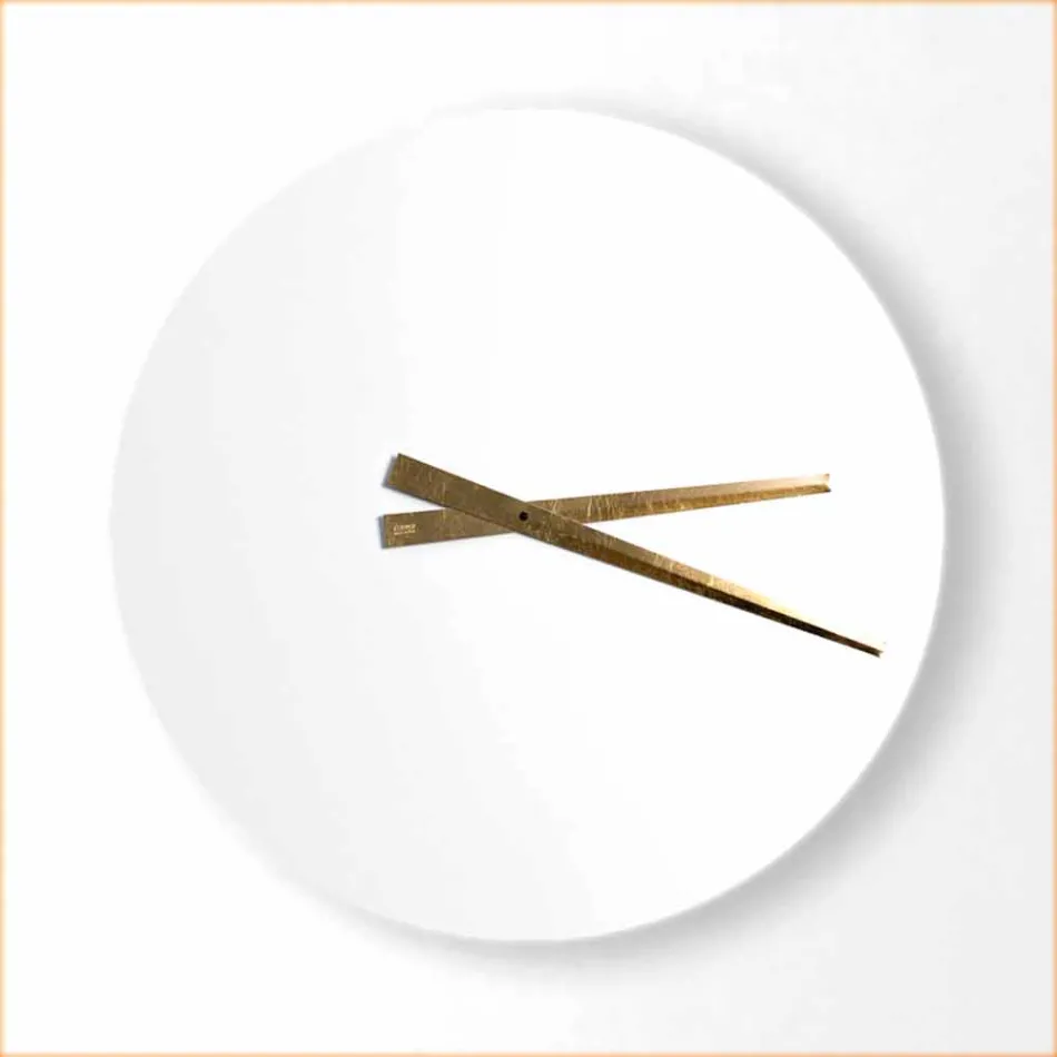 Grote Gekleurde Moderne Wandklok in Rond Hout - Dione Viadurini