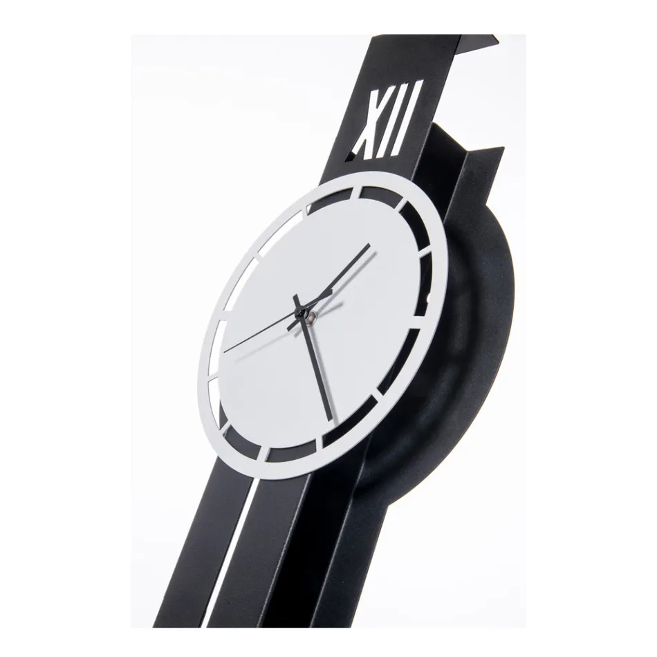 IJzeren wandklok met slinger Made in Italy - Geluid Viadurini