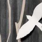 Houten wandklok met driedimensionale designdecoraties - Forrest Viadurini