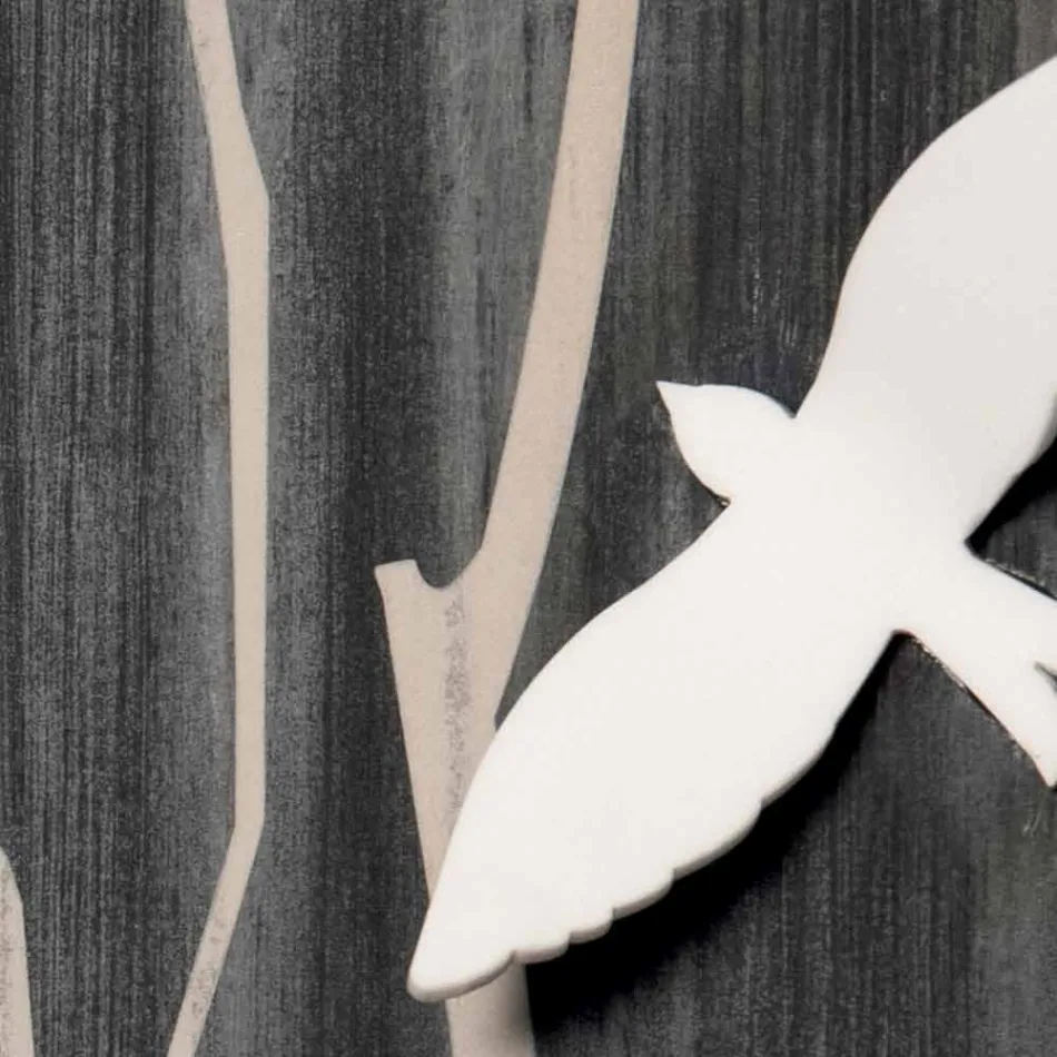 Houten wandklok met driedimensionale designdecoraties - Forrest Viadurini