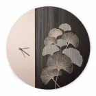 Ronde design houten wandklok met versieringen, 2 afwerkingen - Ginkgo Viadurini