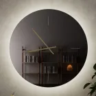 Glazen wandklok met satijnkoperen wijzers - Radia Viadurini