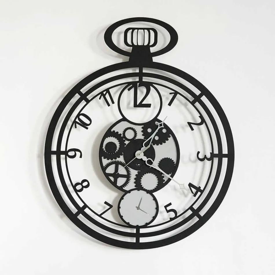 Moderne ronde wandklok in gekleurd ijzer Made in Italy - Cherry Viadurini