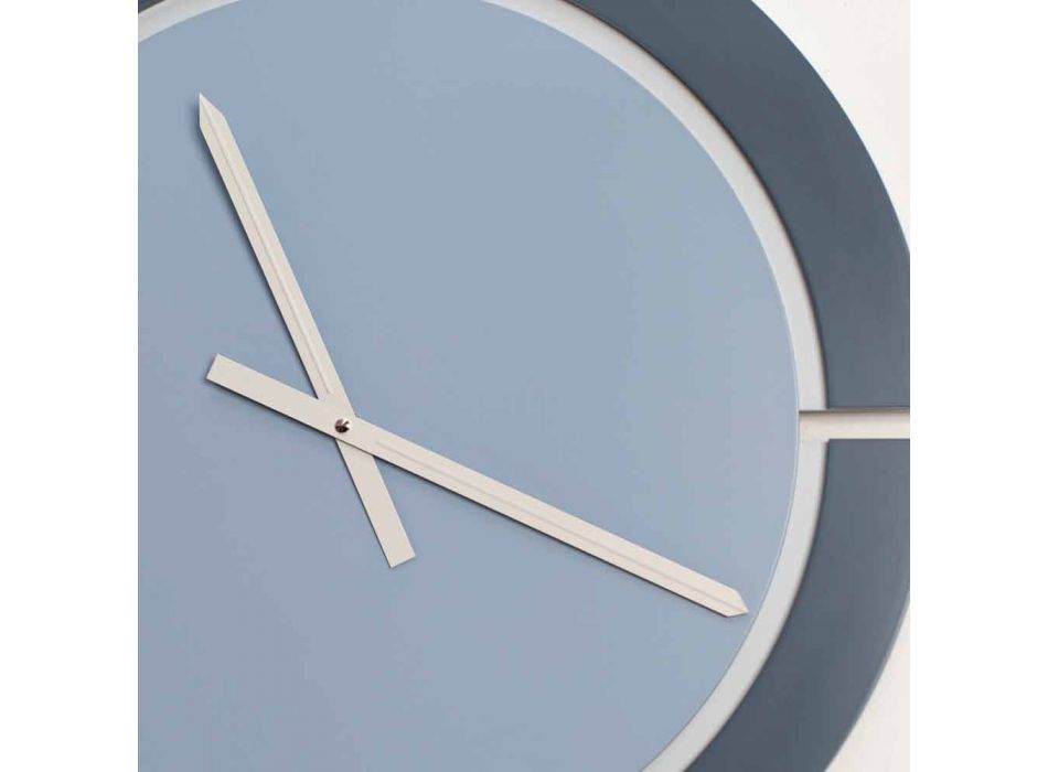 Moderne ronde wandklok in wit blauw Avio - Savio Viadurini
