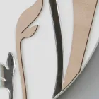 Moderne en ronde wandklok met gedecoreerd houtdesign - Harmony Viadurini