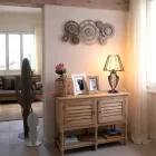 Moderne ijzeren wandklok met drie spindels Made in Italy - Mechanisch Viadurini