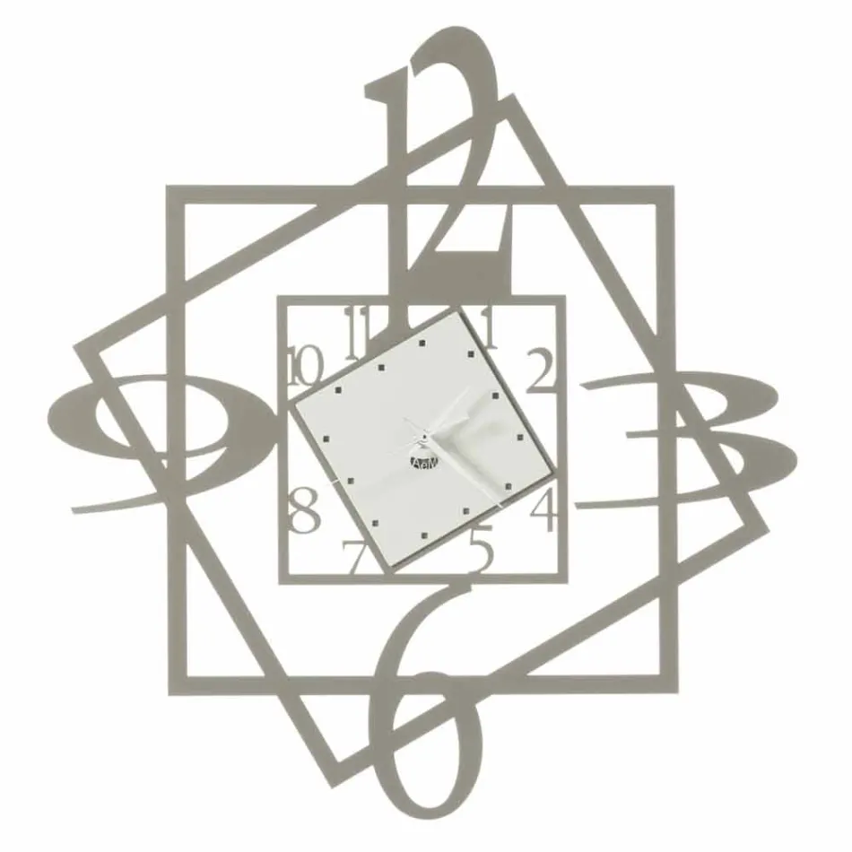 Moderne ijzeren wandklok geometrisch ontwerp gemaakt in Italië - Procida Viadurini