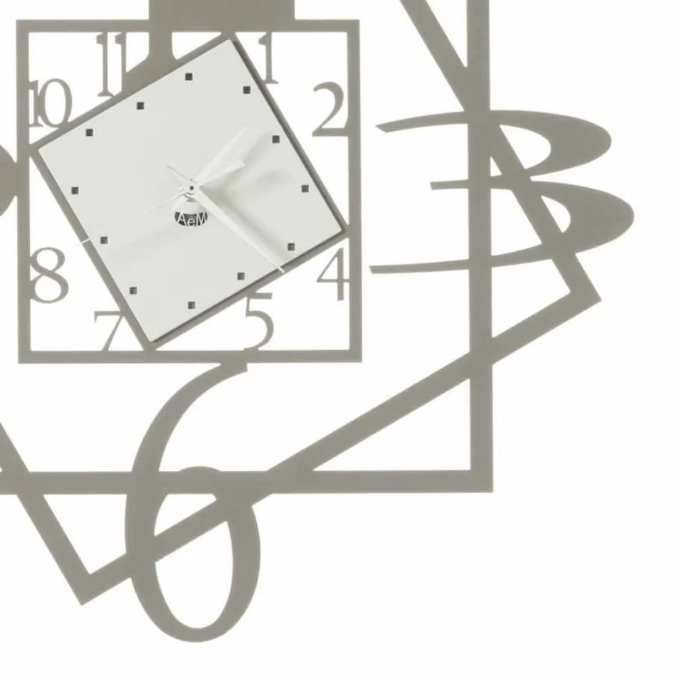 Moderne ijzeren wandklok geometrisch ontwerp gemaakt in Italië - Procida Viadurini