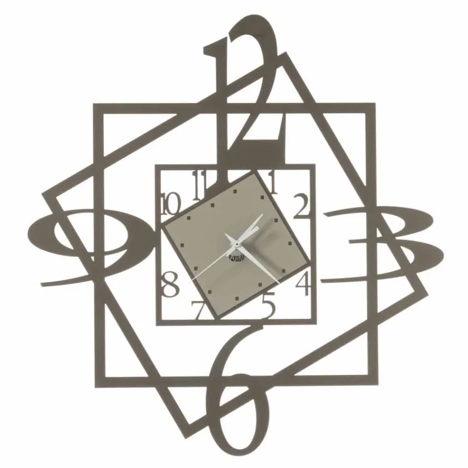 Moderne ijzeren wandklok geometrisch ontwerp gemaakt in Italië - Procida Viadurini