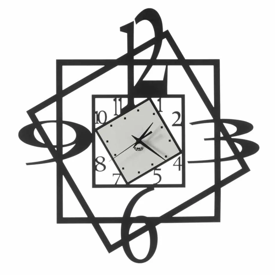 Moderne ijzeren wandklok geometrisch ontwerp gemaakt in Italië - Procida Viadurini