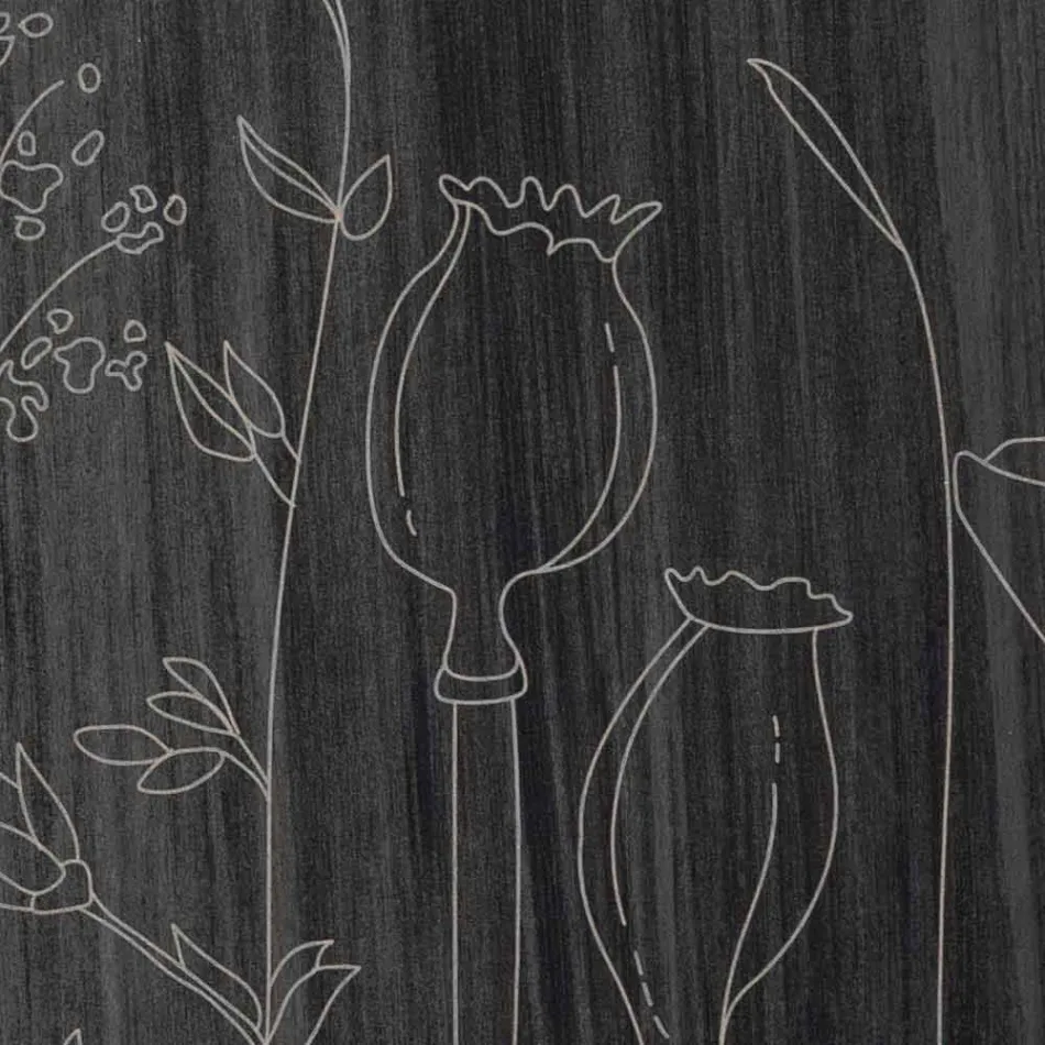 Moderne ronde houten wandklok en lasergravure - Florinto Viadurini