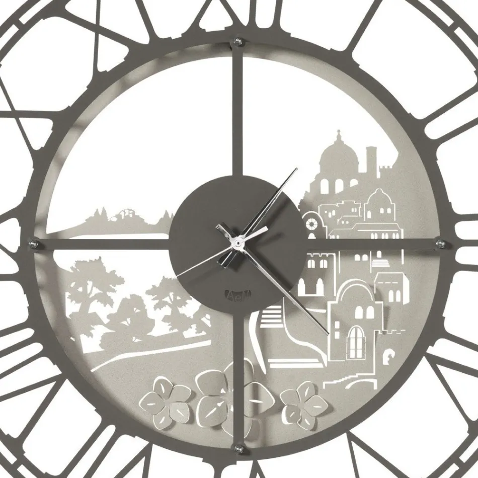 Ronde Wandklok in Ijzer Italiaans Design 3 Afwerkingen - Furio Viadurini