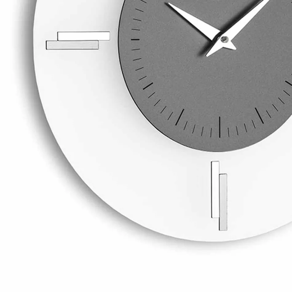 Ronde wandklok in methacrylaat en aluminium Made in Italy - Syrië Viadurini