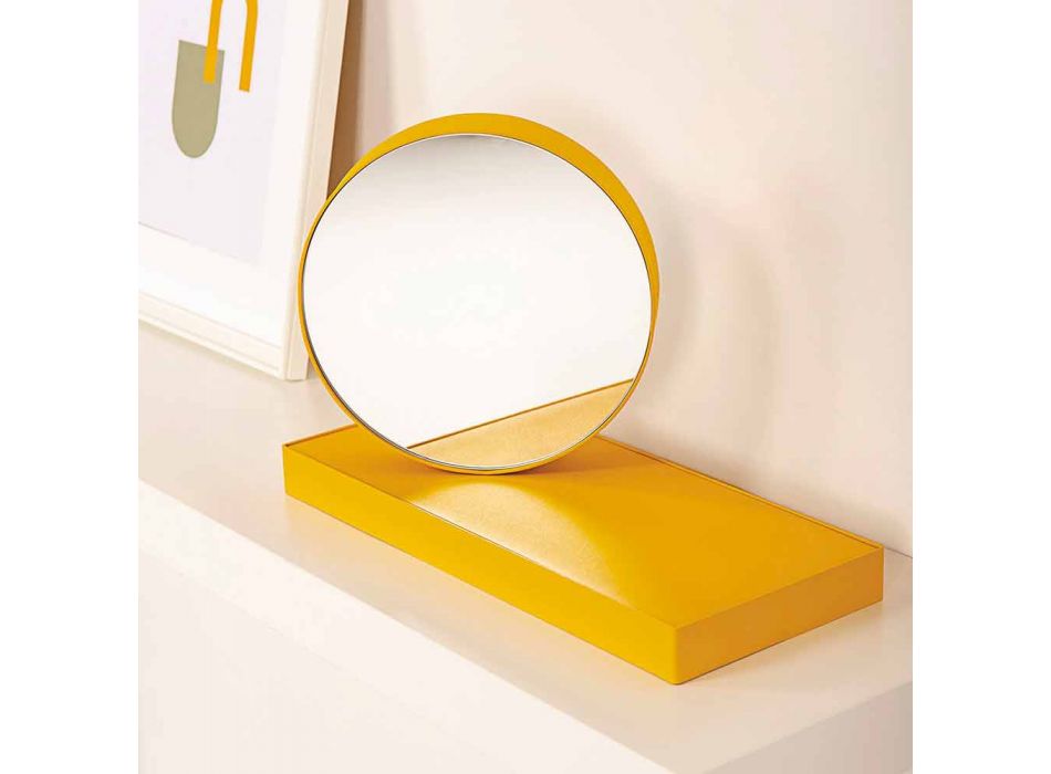 Draaibare tafelklok met stalen spiegel Made in Italy - Verdienstelijk Viadurini