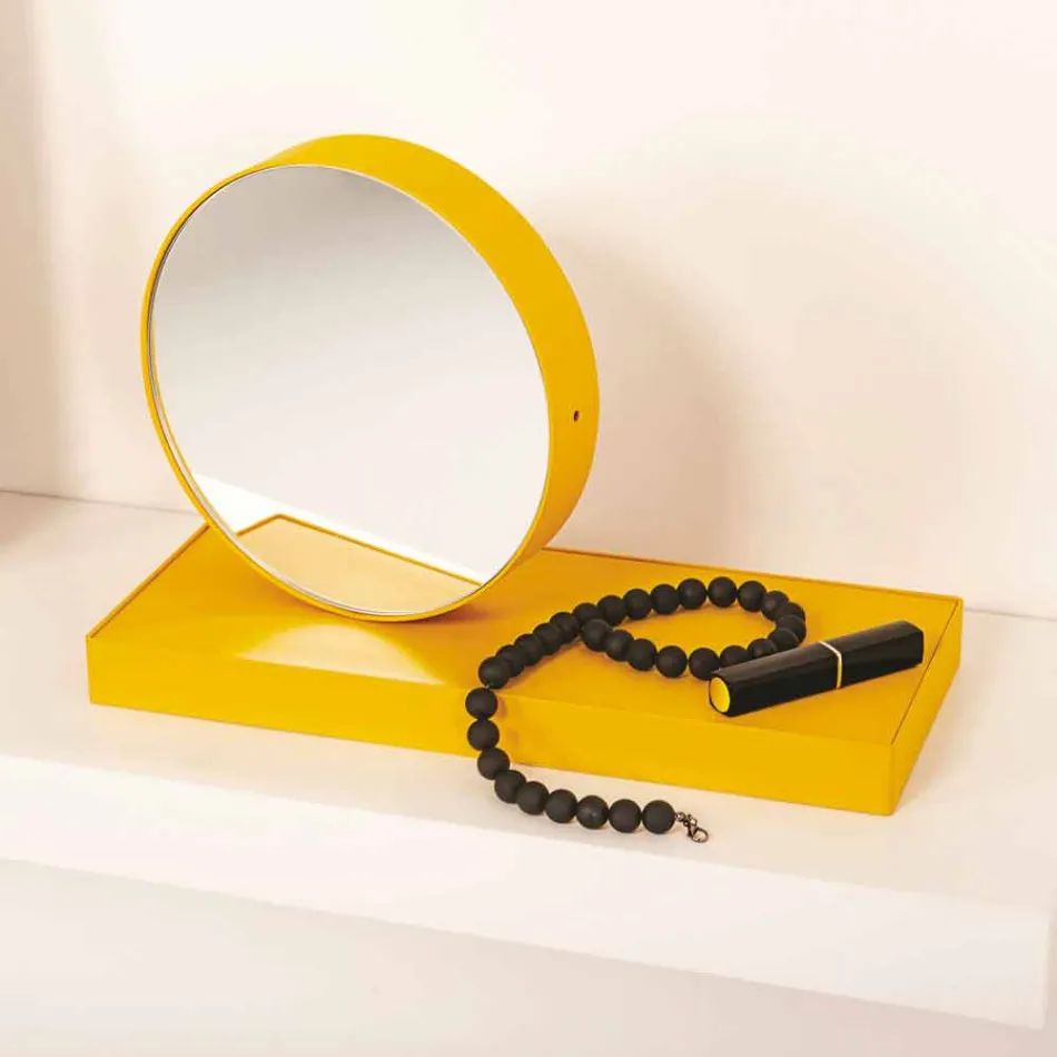 Draaibare tafelklok met stalen spiegel Made in Italy - Verdienstelijk Viadurini