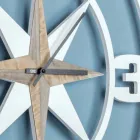 Grote wandklok ontwerp in shabby wit en bruin hout - scharnier Viadurini