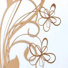 Grote vierkante wandklok in wit hout met bloem - Florello Viadurini