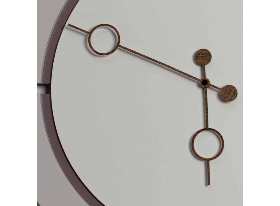 Grote ronde moderne design wandklok in bruin en beige hout - Osvego Viadurini