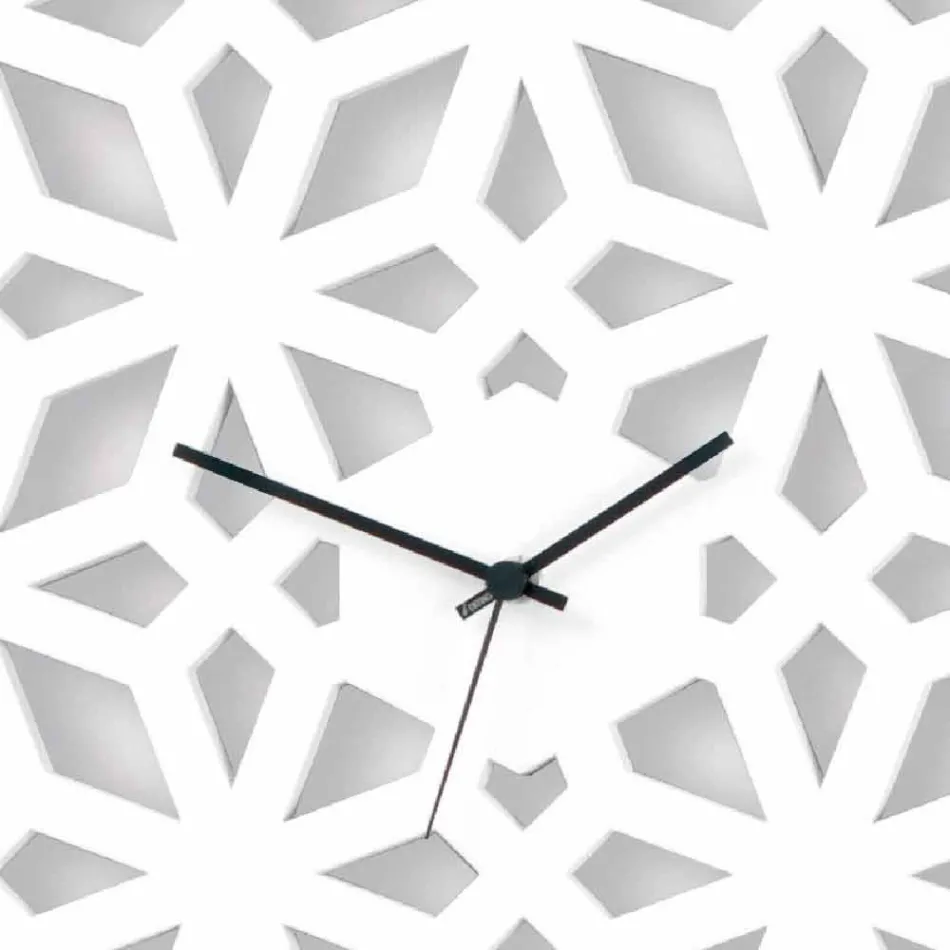 Grote wandklok in wit duifgrijs of groen designhout - Tarto Viadurini