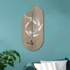 Houten klok met reigerprint Made in Italy - Palau Viadurini