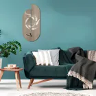 Houten klok met reigerprint Made in Italy - Palau Viadurini